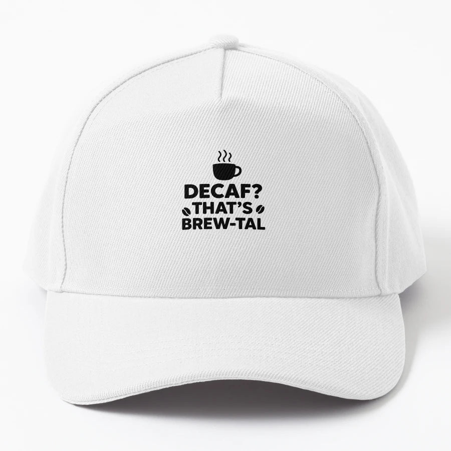 Decaf Thats Brew Tal Funny Coffee Pun Design Trucker Hat - Snapback, Trucker Hat, Dad Hat, Denim Baseball Cap