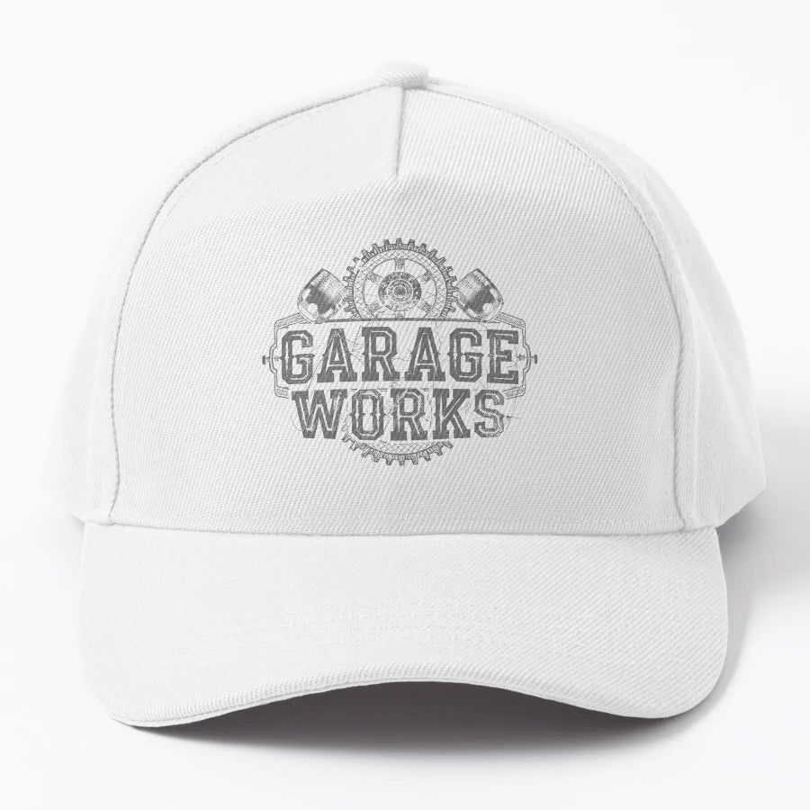 Garage Works Black T Shirt Distressed Denim Baseball Cap - Snapback, Trucker Hat, Dad Hat, Denim Baseball Cap
