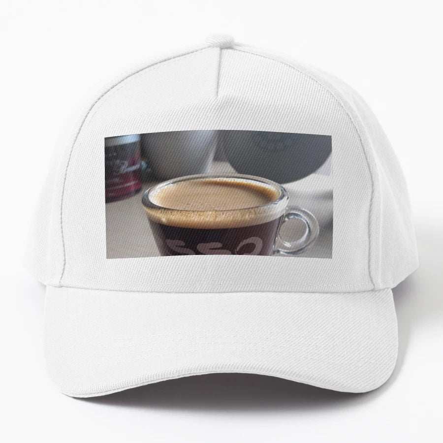 Cup Espresso OTTO Dad Hat - Distressed Unique Art - Snapback, Trucker Hat, Dad Hat, Denim Baseball Cap