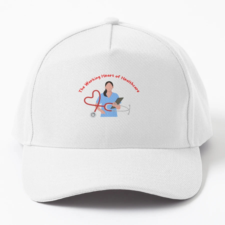 Working Heart Healthcare Denim Baseball Cap - Vintage - Snapback, Trucker Hat, Dad Hat, Denim Baseball Cap