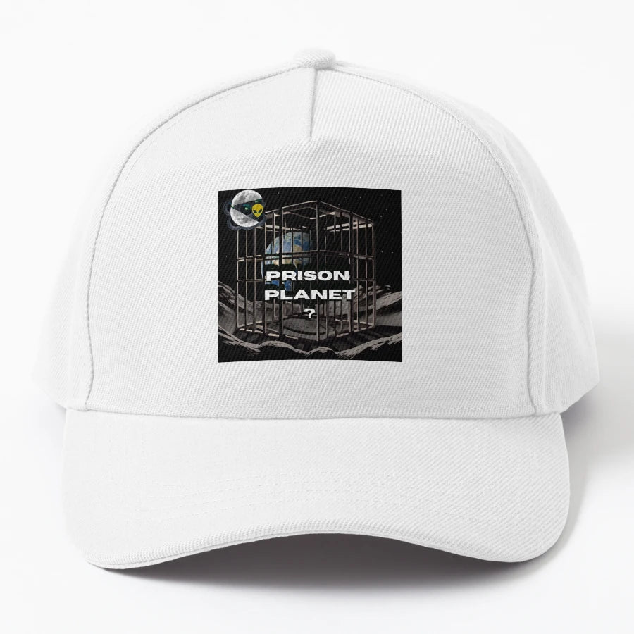 Earth Prison Planet Moon Observatory Denim Baseball Cap - Snapback, Trucker Hat, Dad Hat, Denim Baseball Cap