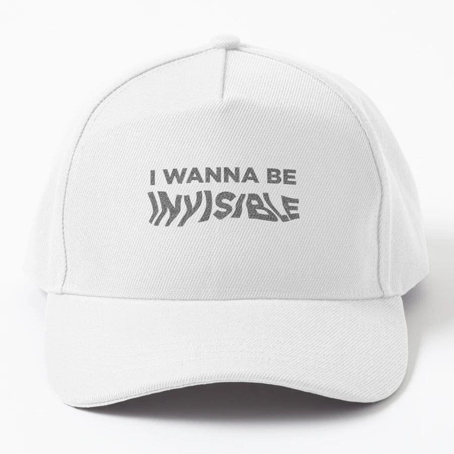 I Wanna Be Invisible Denim Baseball Cap - Unstructured - Snapback, Trucker Hat, Dad Hat, Denim Baseball Cap