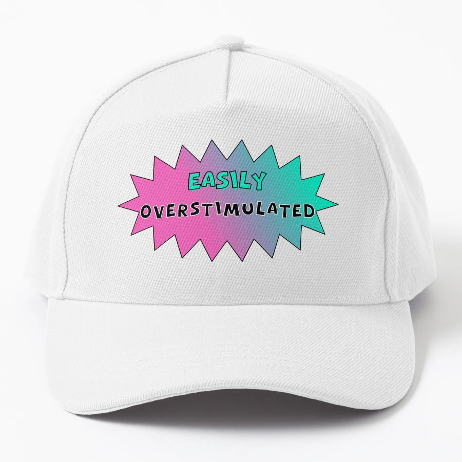 Overstimulated Trucker Hat - Embroidered Design - Snapback, Trucker Hat, Dad Hat, Denim Baseball Cap