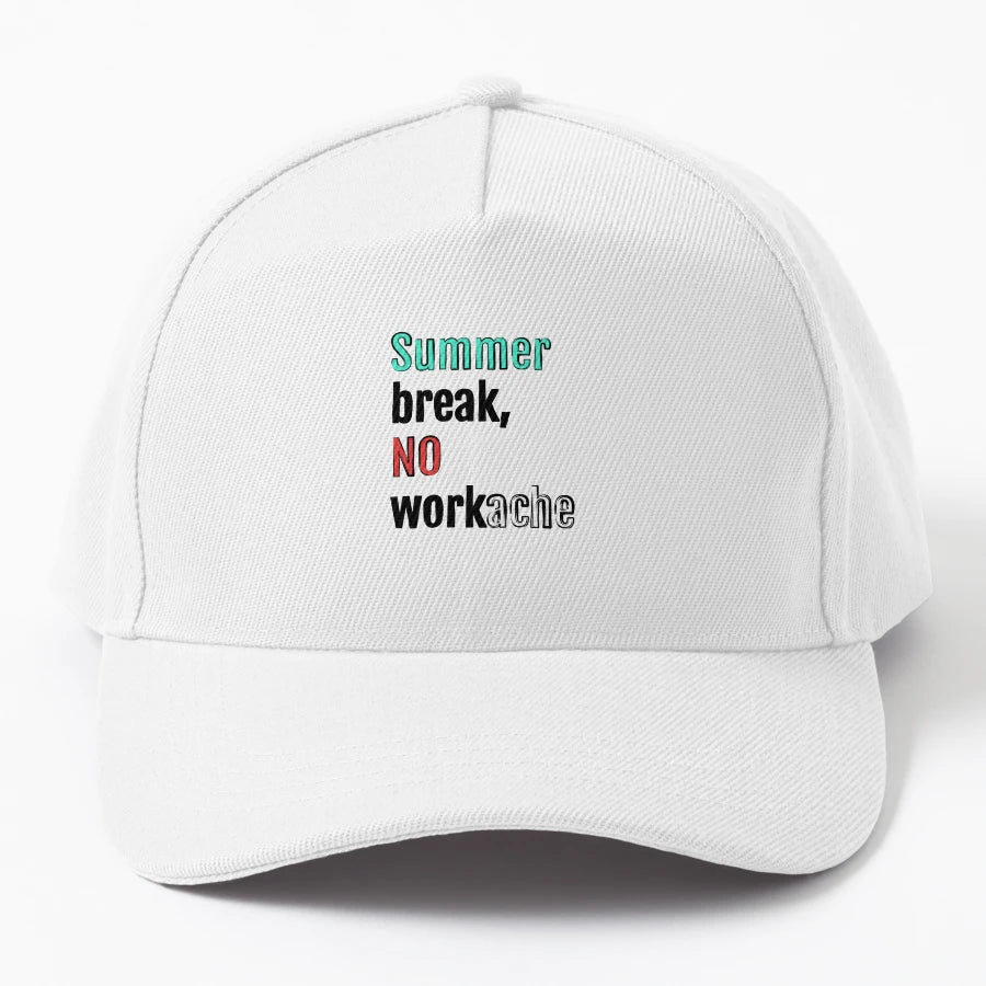 Summer Break No Workache Trucker Hat - Exclusive Classic - Snapback, Trucker Hat, Dad Hat, Denim Baseball Cap