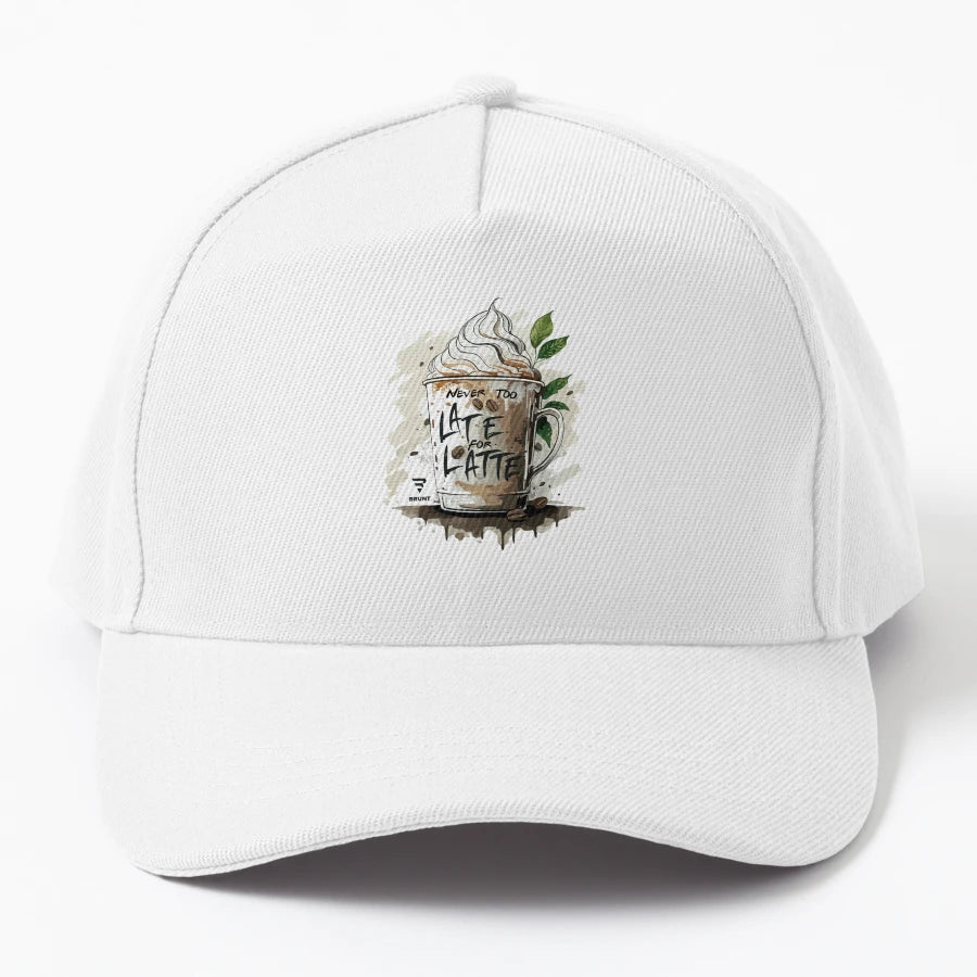 Never Too Late Latte OTTO Dad Hat - Premium Stitching - Snapback, Trucker Hat, Dad Hat, Denim Baseball Cap