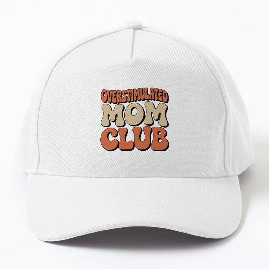 Overstimulated Mom Club Funny Tired Mom Denim Baseball Cap - Snapback, Trucker Hat, Dad Hat, Denim Baseball Cap