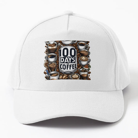 100 Days School Coffee Lover Denim Baseball Cap - High-Quali - Snapback, Trucker Hat, Dad Hat, Denim Baseball Cap