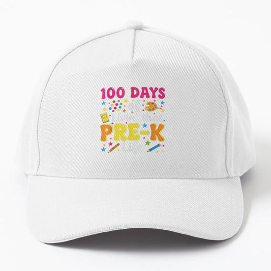 100 Days Livin That Pre K Life Teacher Denim Baseball Cap - Snapback, Trucker Hat, Dad Hat, Denim Baseball Cap