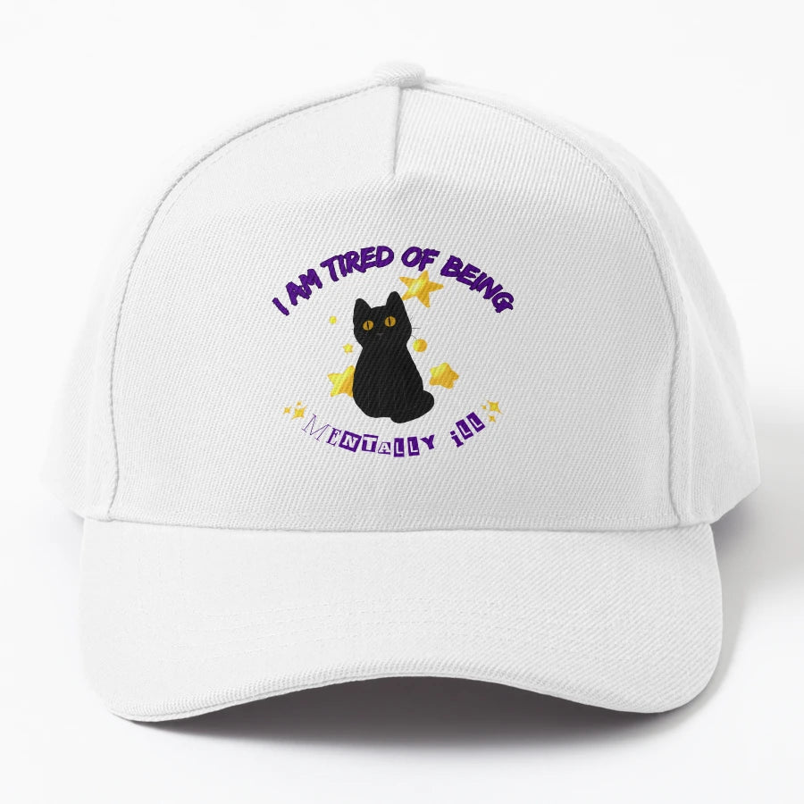 Mentally Ill Cat OTTO Dad Hat - Custom Embroidery - Snapback, Trucker Hat, Dad Hat, Denim Baseball Cap