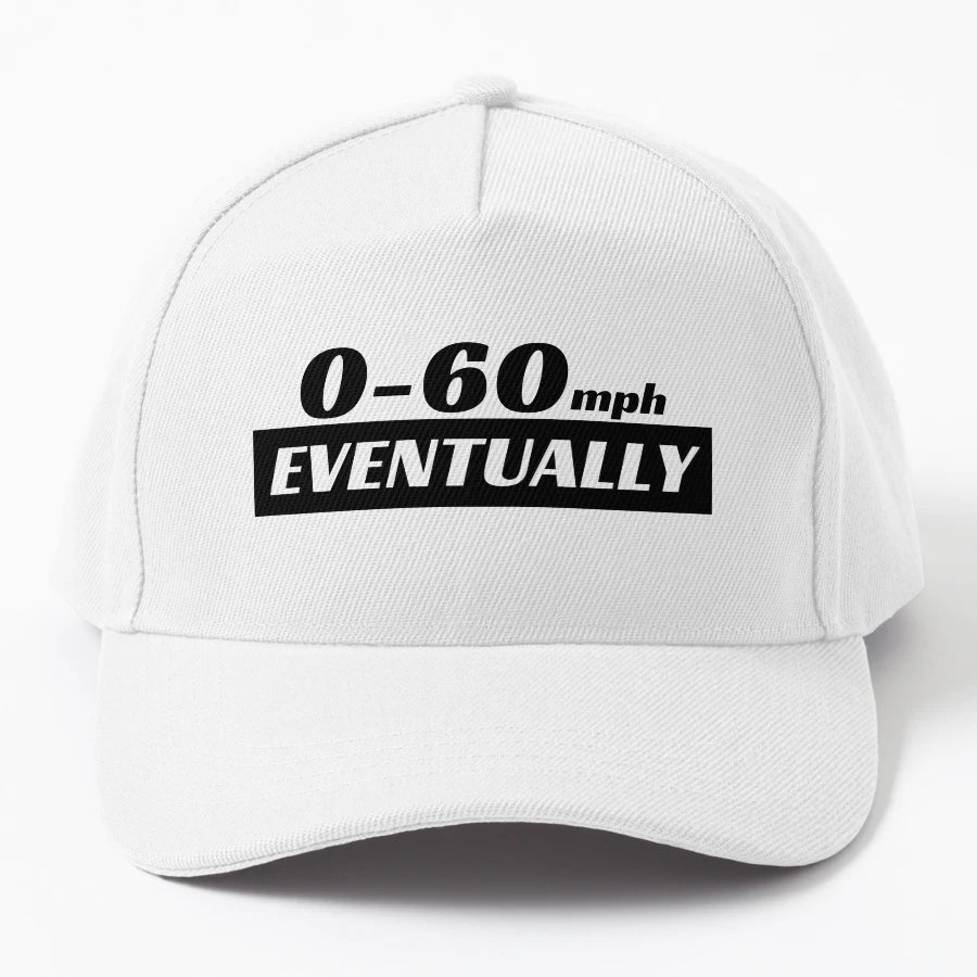 0 60 Eventually 0 To 60 Eventually Funny Denim Baseball Cap - Snapback, Trucker Hat, Dad Hat, Denim Baseball Cap