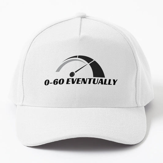 0 60 Eventually 0 To 60 Eventually Funny Denim Baseball Cap - Snapback, Trucker Hat, Dad Hat, Denim Baseball Cap
