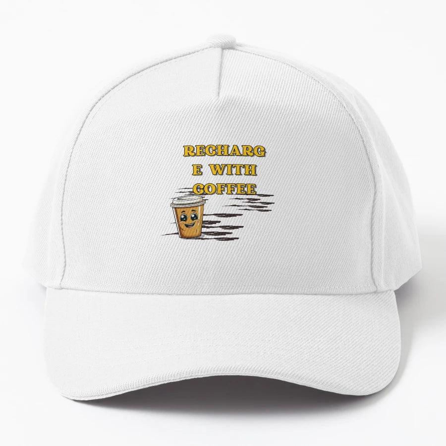 Recharge Coffee Coffee Happiness Denim Baseball Cap - Exclus - Snapback, Trucker Hat, Dad Hat, Denim Baseball Cap