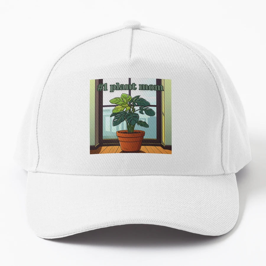 1 Plant Mom Denim Baseball Cap - Exclusive Custom Crafted - Snapback, Trucker Hat, Dad Hat, Denim Baseball Cap