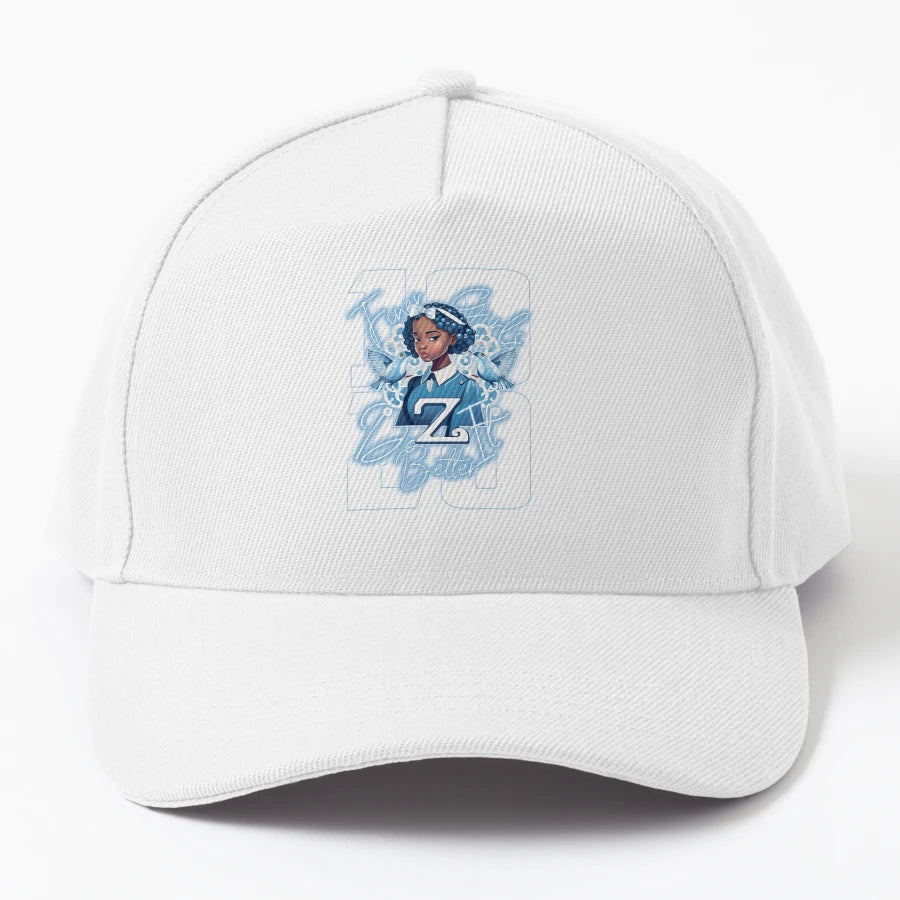 Zeta Phi Beta Finer Do It Better Denim Baseball Cap - High-Q - Snapback, Trucker Hat, Dad Hat, Denim Baseball Cap