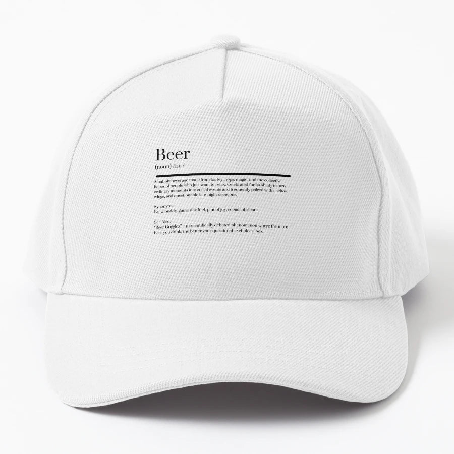 Beer Definition Denim Baseball Cap - Everyday Essential - Snapback, Trucker Hat, Dad Hat, Denim Baseball Cap