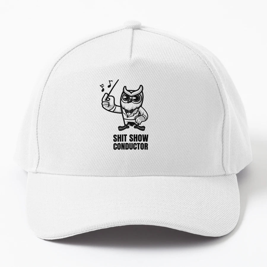 Shit Show Conductor Funny Sarcastic Owl Design OTTO Dad Hat - Snapback, Trucker Hat, Dad Hat, Denim Baseball Cap