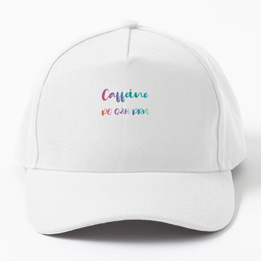 Caffeine Po Q2H Prn Nursing Medicine Denim Baseball Cap - Snapback, Trucker Hat, Dad Hat, Denim Baseball Cap