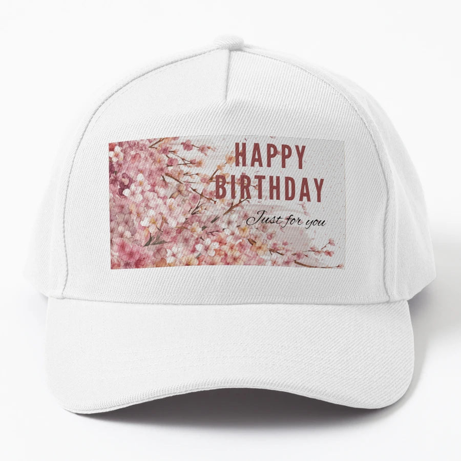 Happy Birthday Denim Baseball Cap - Breathable Mesh - Snapback, Trucker Hat, Dad Hat, Denim Baseball Cap
