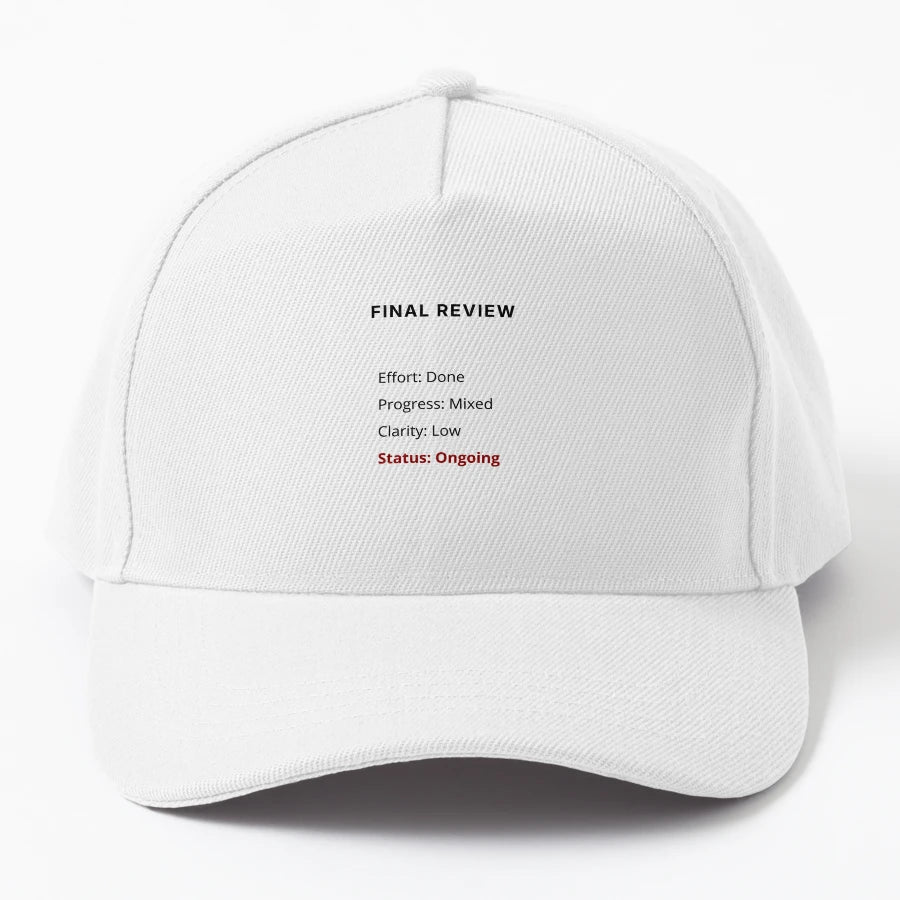 Final Review Minimal Existential Design Denim Baseball Cap - Snapback, Trucker Hat, Dad Hat, Denim Baseball Cap
