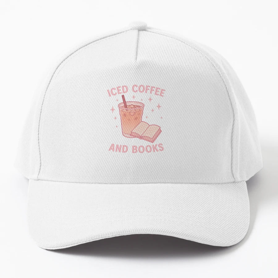 Iced Coffee And Books New Era Snapback - Embroidered Design - Snapback, Trucker Hat, Dad Hat, Denim Baseball Cap