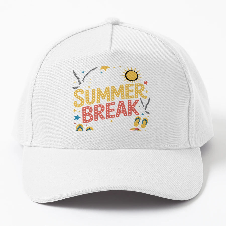 Is It Summer Break Yet Teacher Student Denim Baseball Cap - Snapback, Trucker Hat, Dad Hat, Denim Baseball Cap