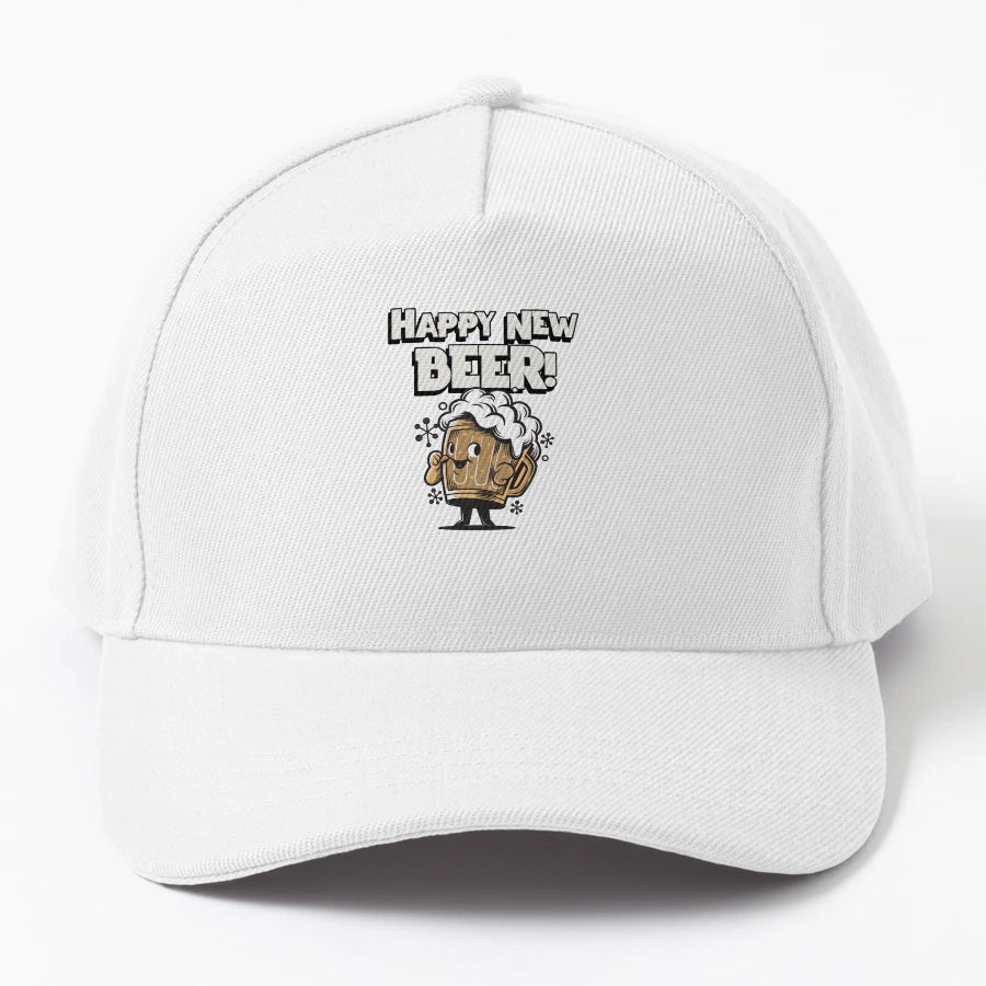 Happy New Beer Pun Design New Era Snapback - Outdoor Style - Snapback, Trucker Hat, Dad Hat, Denim Baseball Cap