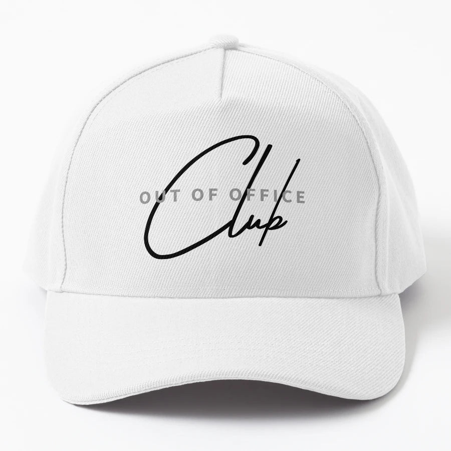 Out Office Club Funny Denim Baseball Cap - Distressed - Snapback, Trucker Hat, Dad Hat, Denim Baseball Cap