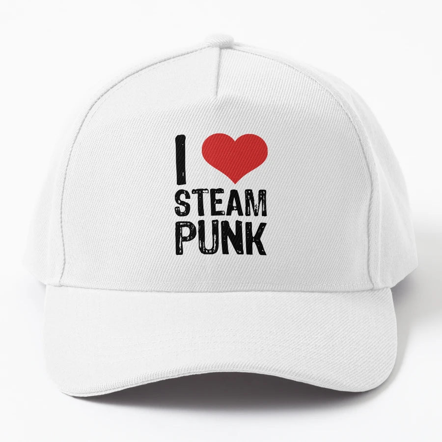 I Love Steam Punk OTTO Dad Hat - Distressed Classic Style - Snapback, Trucker Hat, Dad Hat, Denim Baseball Cap