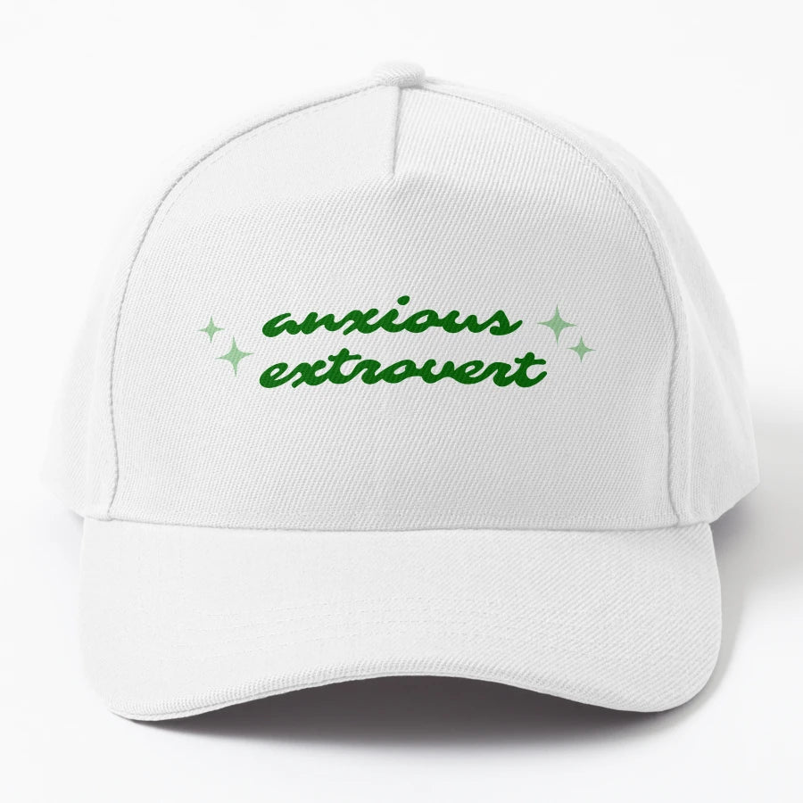 Anxious Extrovert Trucker Hat - Embroidered Design - Snapback, Trucker Hat, Dad Hat, Denim Baseball Cap