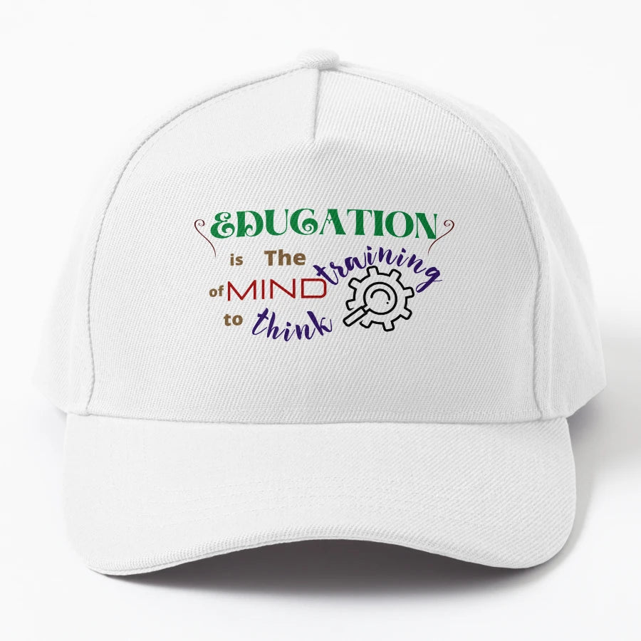 Education Is Training Mind To Think Trucker Hat - Distressed - Snapback, Trucker Hat, Dad Hat, Denim Baseball Cap