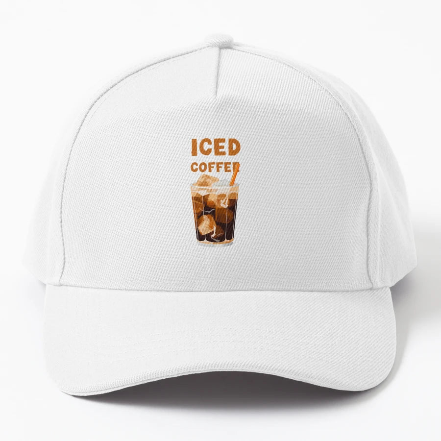 Iced Coffee Lover Design Cool And Denim Baseball Cap - Snapback, Trucker Hat, Dad Hat, Denim Baseball Cap
