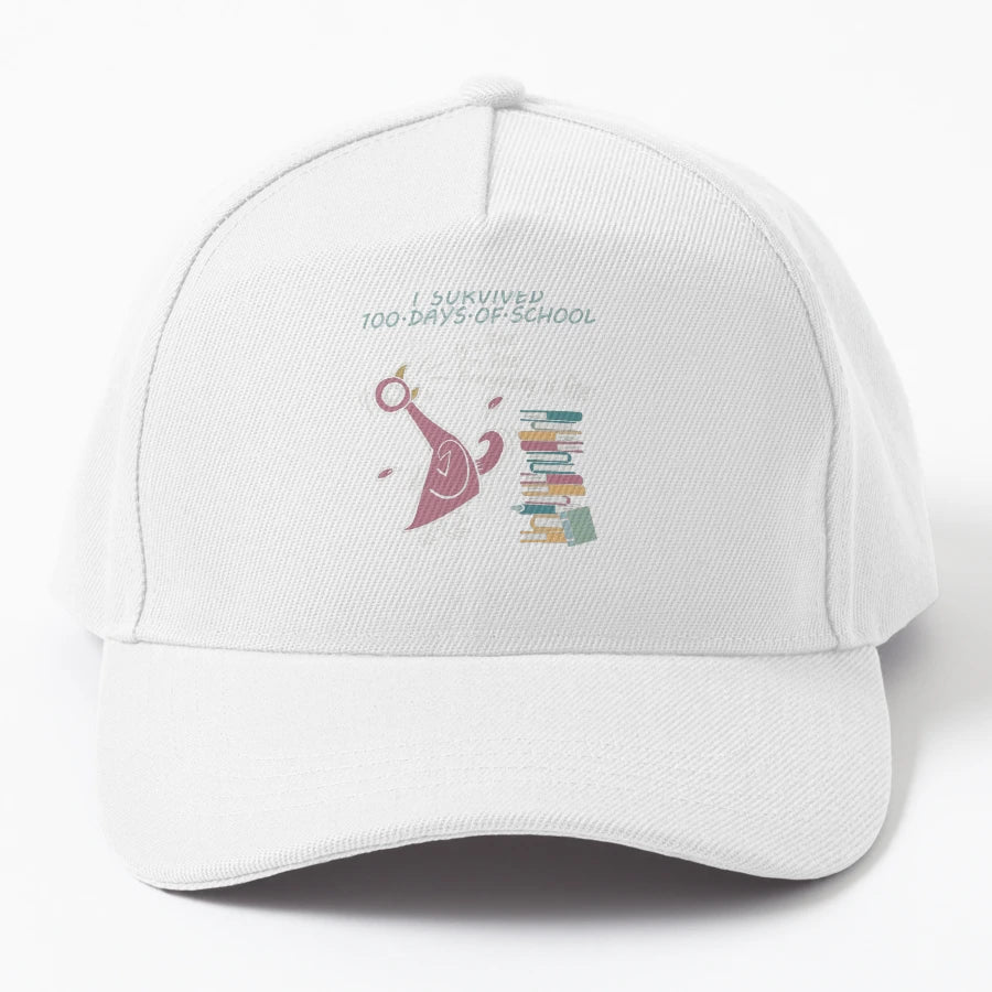Funny I Survived 100 Days School Stressed Bird Trucker Hat - Snapback, Trucker Hat, Dad Hat, Denim Baseball Cap