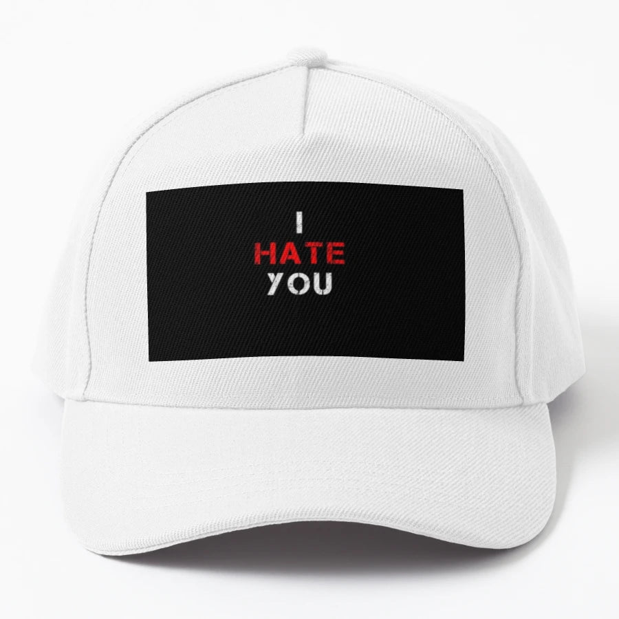 I Hate You Denim Baseball Cap - Outdoor Style - Snapback, Trucker Hat, Dad Hat, Denim Baseball Cap