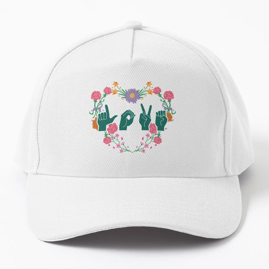 Asl Love Iii Valentines Day OTTO Dad Hat - Structured - Snapback, Trucker Hat, Dad Hat, Denim Baseball Cap
