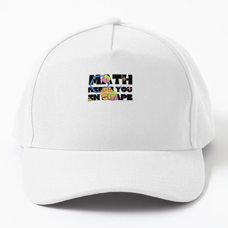 Math Keeps You Shape Funny Math Teacher Denim Baseball Cap - Snapback, Trucker Hat, Dad Hat, Denim Baseball Cap