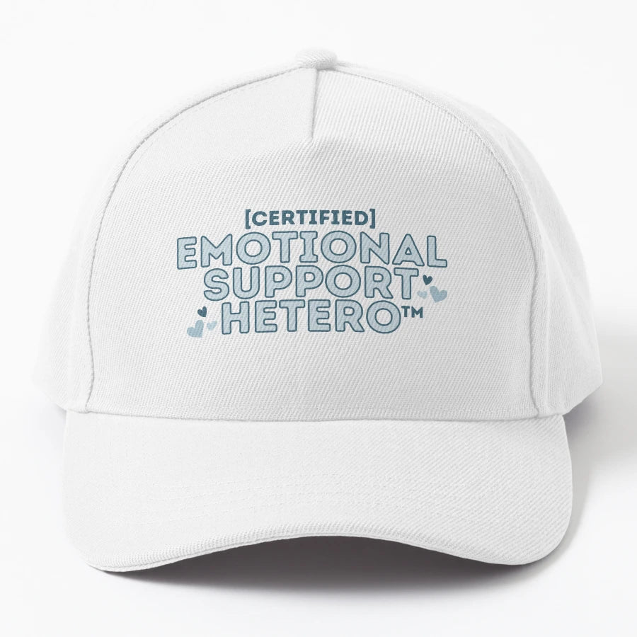 Certified Emotional Support Hetero Lgbtq Ally Trucker Hat - Snapback, Trucker Hat, Dad Hat, Denim Baseball Cap
