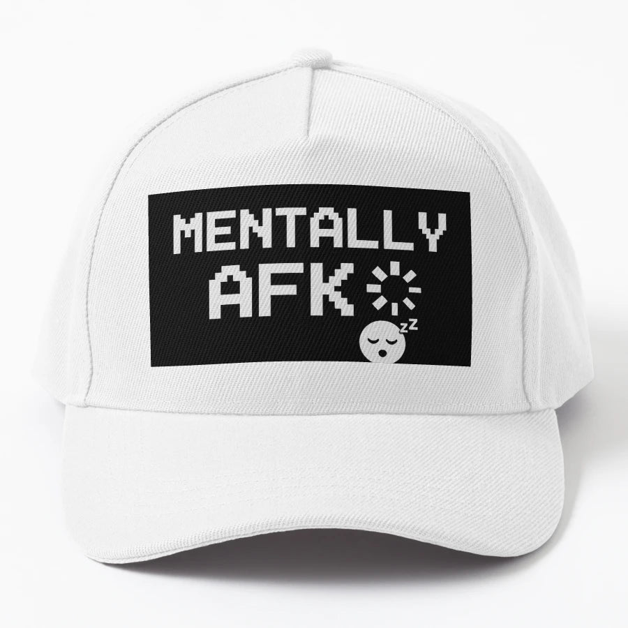 Mentally Afk Denim Baseball Cap - Aesthetic Design - Snapback, Trucker Hat, Dad Hat, Denim Baseball Cap