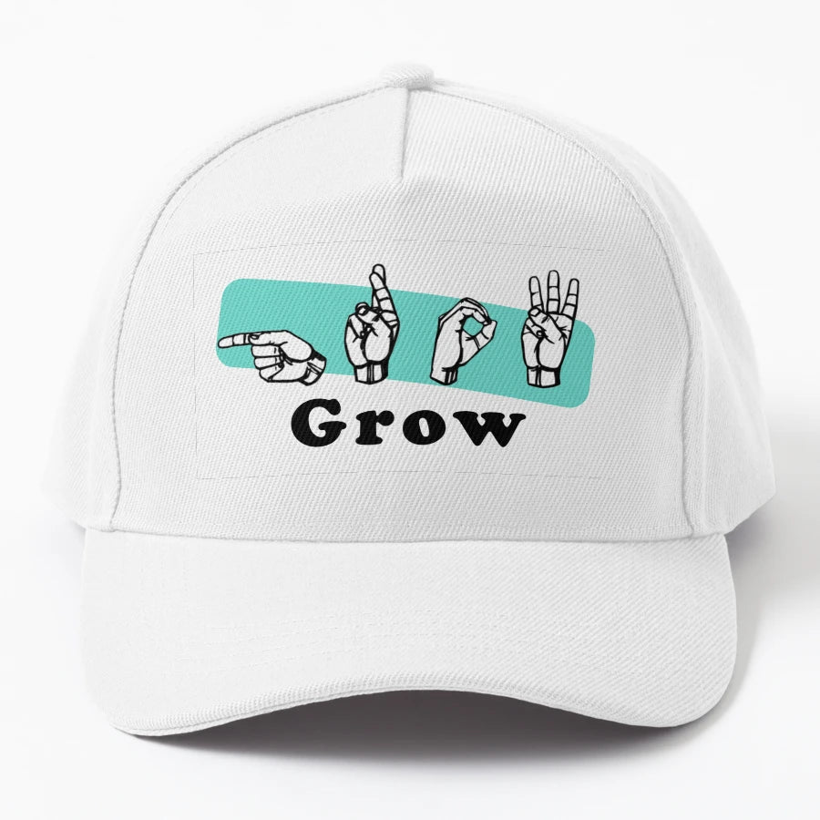 Asl Grow Denim Baseball Cap - Premium Low-Profile Design - Snapback, Trucker Hat, Dad Hat, Denim Baseball Cap