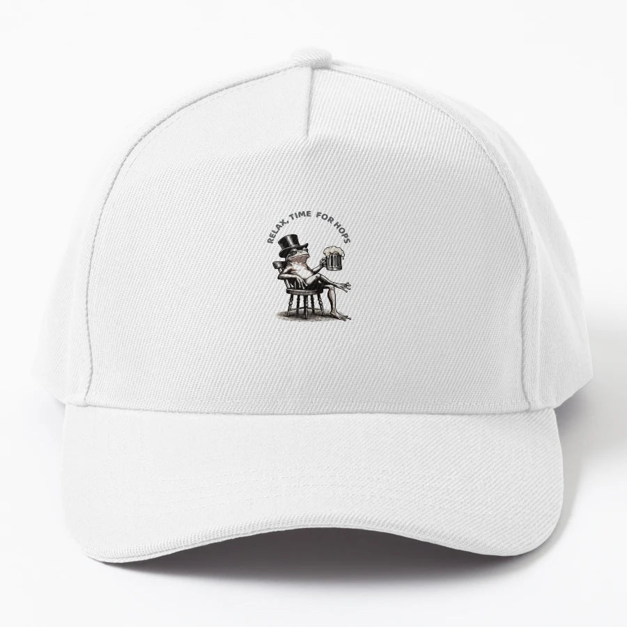 Funny Product Frog And Beer Relax Time Hops OTTO Dad Hat - Snapback, Trucker Hat, Dad Hat, Denim Baseball Cap