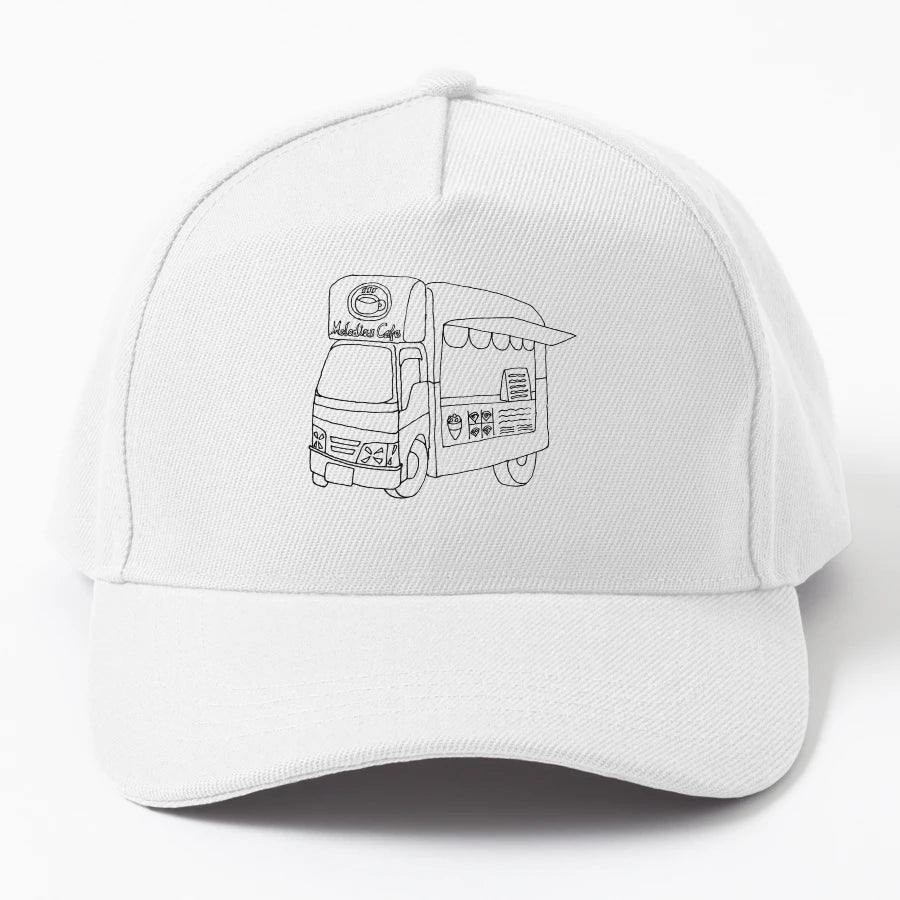 Food Truck Mono Trucker Hat - Structured Low-Profile Design - Snapback, Trucker Hat, Dad Hat, Denim Baseball Cap