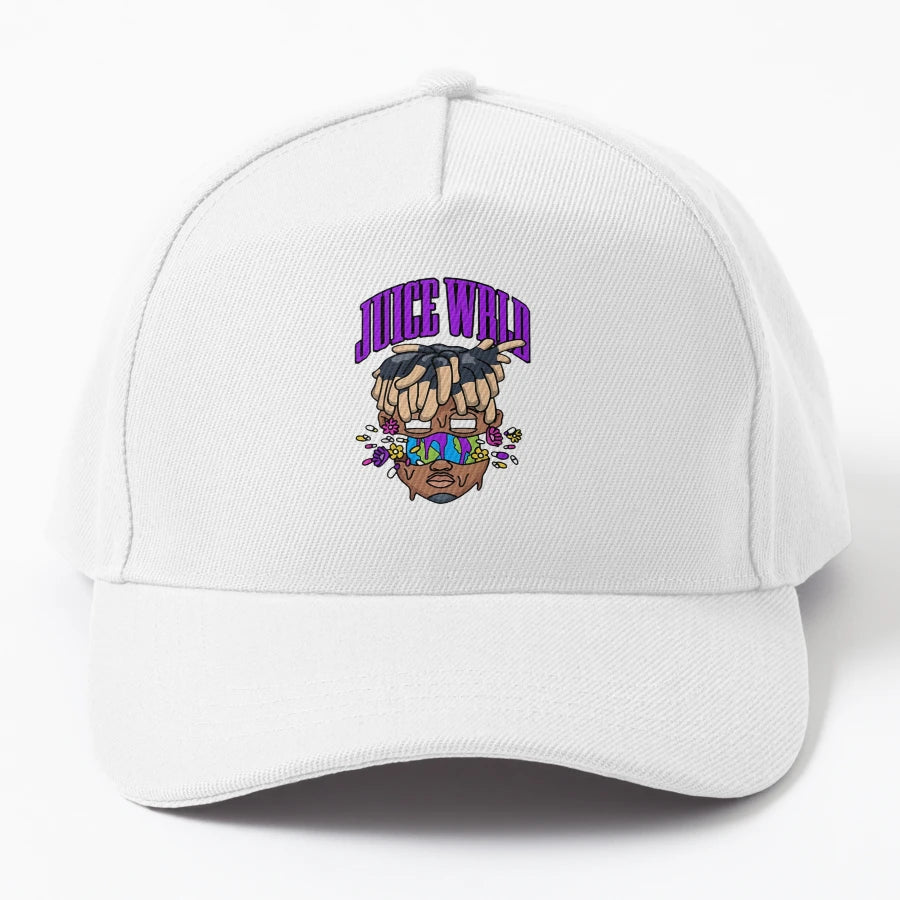 Flowers World Juice Wrld Logo Trucker Hat - Distressed Look - Snapback, Trucker Hat, Dad Hat, Denim Baseball Cap