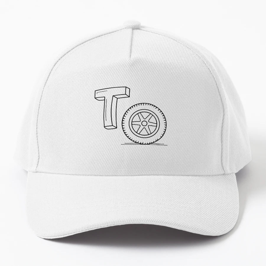 Illustration Letter T Stands T Tire Trucker Hat - Distressed - Snapback, Trucker Hat, Dad Hat, Denim Baseball Cap