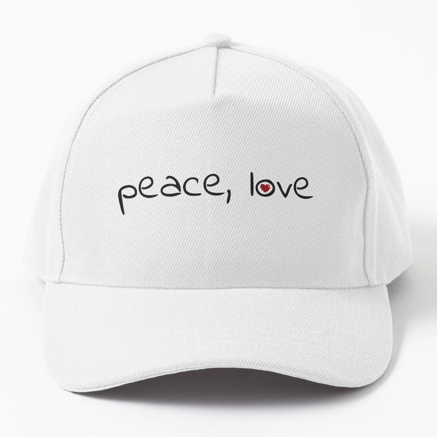 Peace Love Trucker Hat - High-Quality Unique Art - Snapback, Trucker Hat, Dad Hat, Denim Baseball Cap