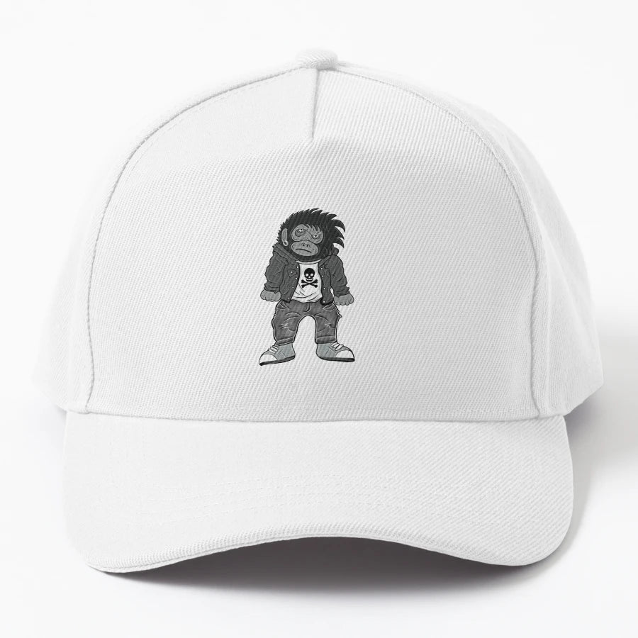 Angry Monkey Denim Baseball Cap - High-Quality Premium - Snapback, Trucker Hat, Dad Hat, Denim Baseball Cap