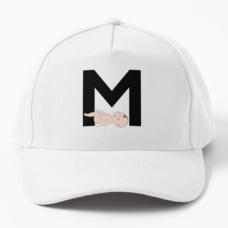 Baby Alphabet Letter M OTTO Dad Hat - Adjustable Fit - Snapback, Trucker Hat, Dad Hat, Denim Baseball Cap