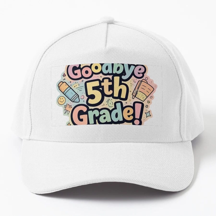 Goodbye 5Th Grade Trucker Hat - Exclusive Embroidered Art - Snapback, Trucker Hat, Dad Hat, Denim Baseball Cap