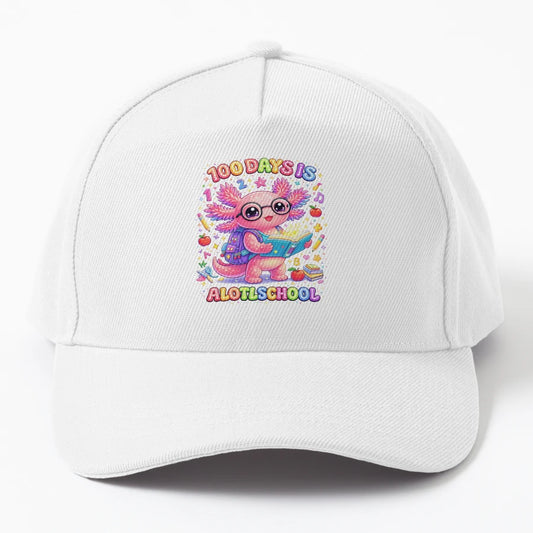 100 Days Is Lotl Axolotl 100Th Day School OTTO Dad Hat - Snapback, Trucker Hat, Dad Hat, Denim Baseball Cap