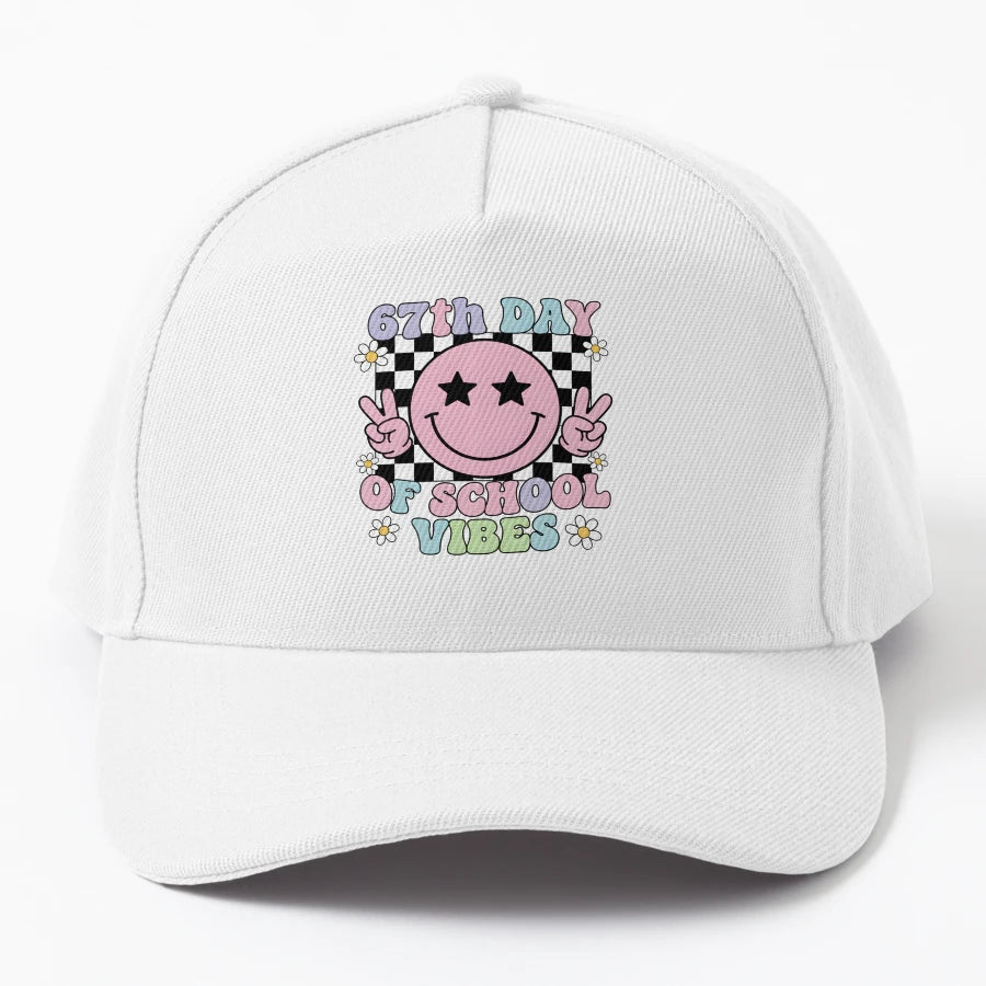 67Th Day School Shirt Groovy School Vibes 67Th Trucker Hat - Snapback, Trucker Hat, Dad Hat, Denim Baseball Cap