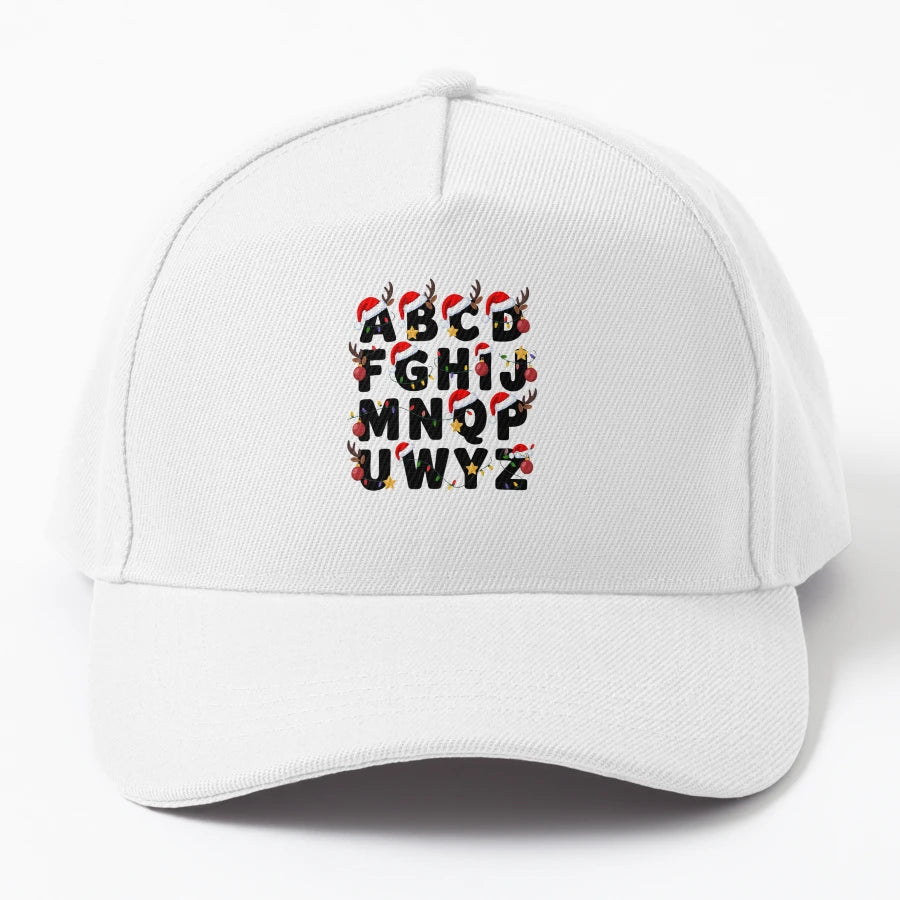Abc Candy Cane X Mas Holiday Teacher OTTO Dad Hat - Distress - Snapback, Trucker Hat, Dad Hat, Denim Baseball Cap