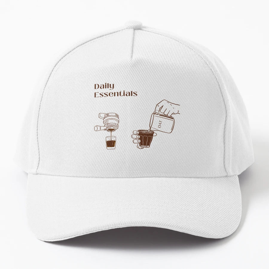 Daily Essentials Oat Milk Latte Denim Baseball Cap - 6-Panel - Snapback, Trucker Hat, Dad Hat, Denim Baseball Cap